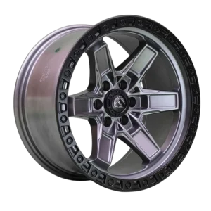 Llanta 4x4 diseño 018 17x9 6x139.7 ET-12 gris oscuro mate, labio negro mate