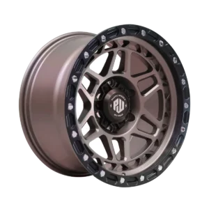Llanta 4x4 diseño 002 17x9 6x139.7 ET0 bronce mate, labio negro
