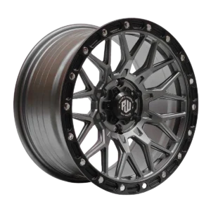 Llanta 4x4 diseño 045 17x8.5 6x139.7 ET+20 gris oscuro mate, labio negro mate