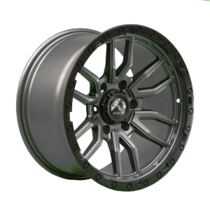 Llanta 4x4 diseño 023 17x9 6x139.7 ET0 gris oscuro mate, labio negro
