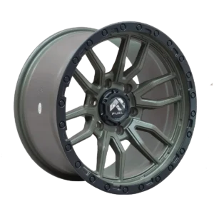 Llanta 4x4 diseño 023 17x9 6x139.7 ET-12 verde oliva mate, labio negro mate