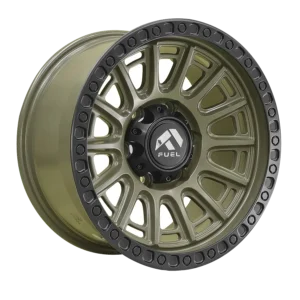 Llanta 4x4 diseño 007 17x9 6x139.7 ET0 verde oliva mate, labio negro