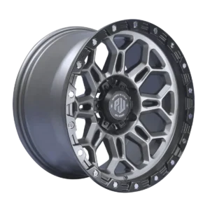 Llanta 4x4 diseño 013 17x9 6x139.7 ET0 gris mate, labio negro mate