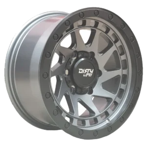 Llanta 4x4 diseño 009 17x9 6x139.7 ET0 gris oscuro mate, labio negro